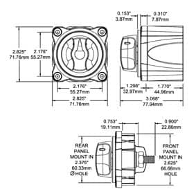 Blue Sea Mini Switch On/Off with Key 300A - Image