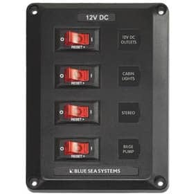 Blue Sea Panel Below Deck 12v DC CB 4 Pos - Image