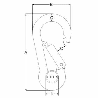 Carbine Budget Hook with Eye - Stainless Steel - Image