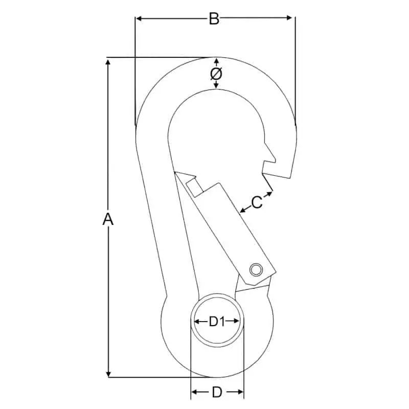 Carbine Budget Hook with Eye - Stainless Steel - Image