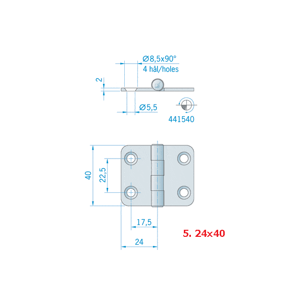 Hinges Stainless Steel - 5.