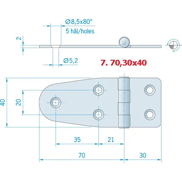 Hinges Stainless Steel - 7.