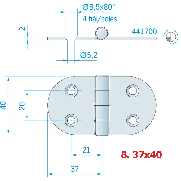 Hinges Stainless Steel - 8.