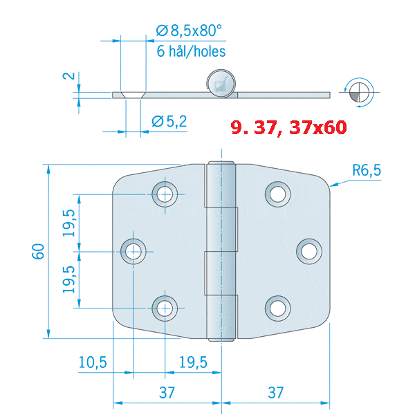 Hinges Stainless Steel - 9.