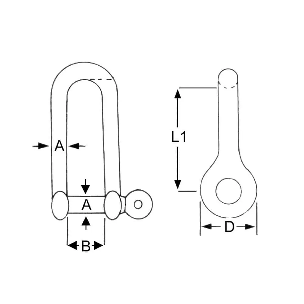 US STAINLESS 2 Pieces Stainless Steel 316 Forged Bow Shackle