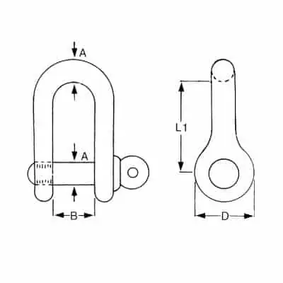 D Shackle Stainless Steel - Image