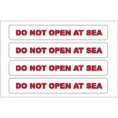Nauticalia Boat Stickers - Do Not Open at Sea (S)