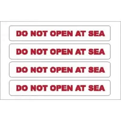 Nauticalia Boat Stickers - Do Not Open at Sea (S)