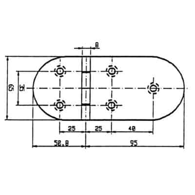 Talamex Stainless Steel Hinge 145.8 x 65mm - Image