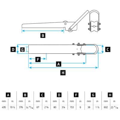 Lewmar Short Bow Roller 7 - 16kg - Image