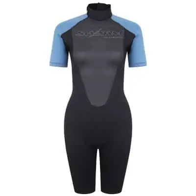 Typhoon Swarm3 Shorty Wetsuit For Women - Black/Blue Steel