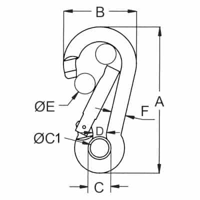 Carbine Kong Hook with Eye - Image