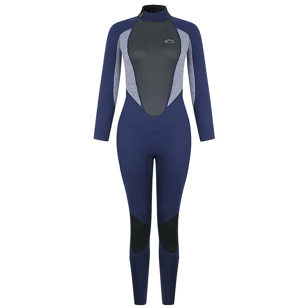 Typhoon Storm3 Full Wetsuit For Women Back Zip - Navy / Grey Marl