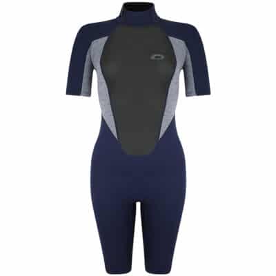 Typhoon Storm3 Shorty Wetsuit For Women Back Zip - Navy / Grey Marl