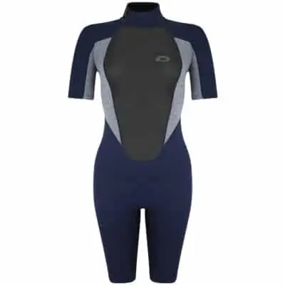 Typhoon Storm3 Shorty Wetsuit For Women Back Zip - Navy / Grey Marl
