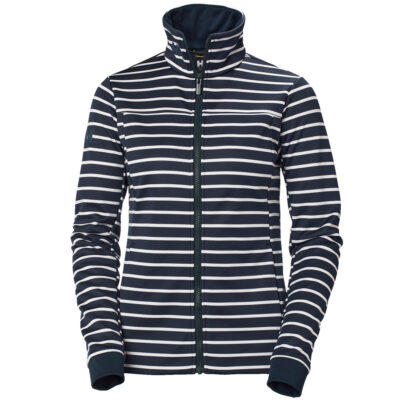 Helly Hansen Womens Crew Fleece Jacket - Navy Stripe