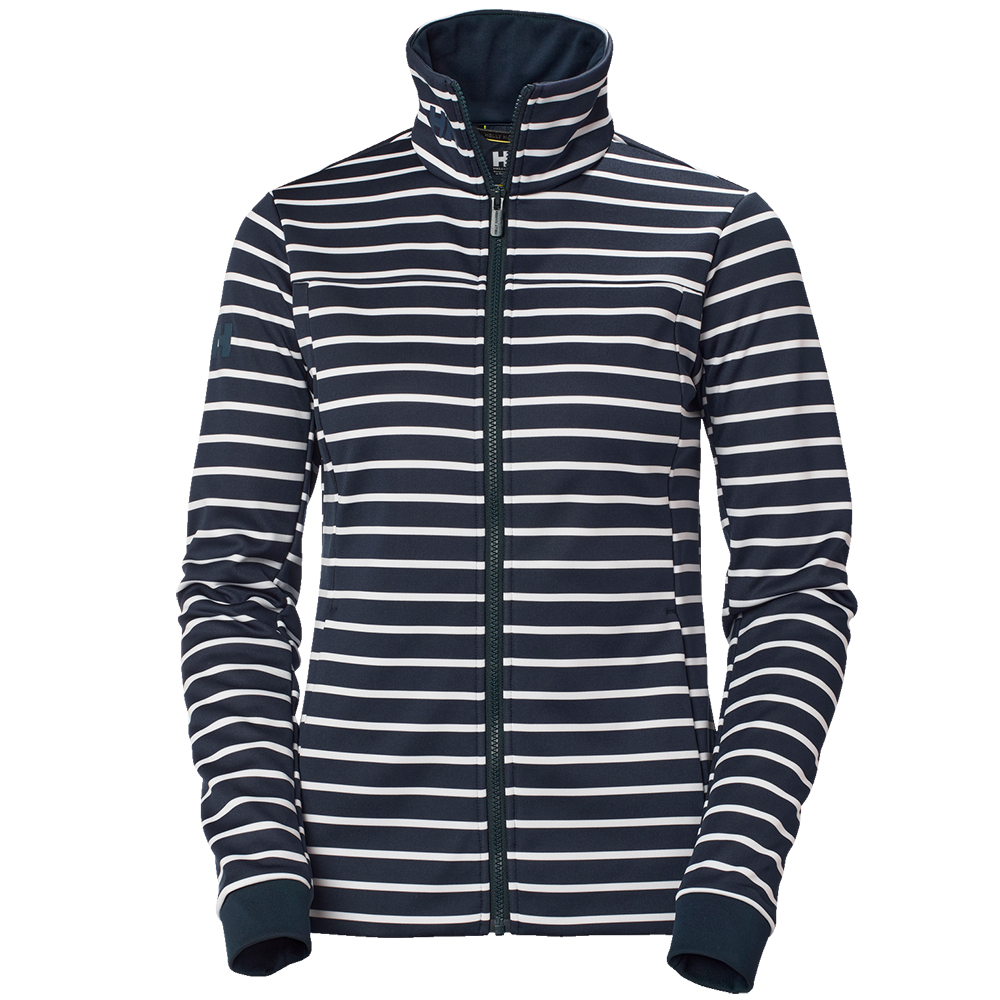 Helly Hansen Womens Crew Fleece Jacket - Navy Stripe