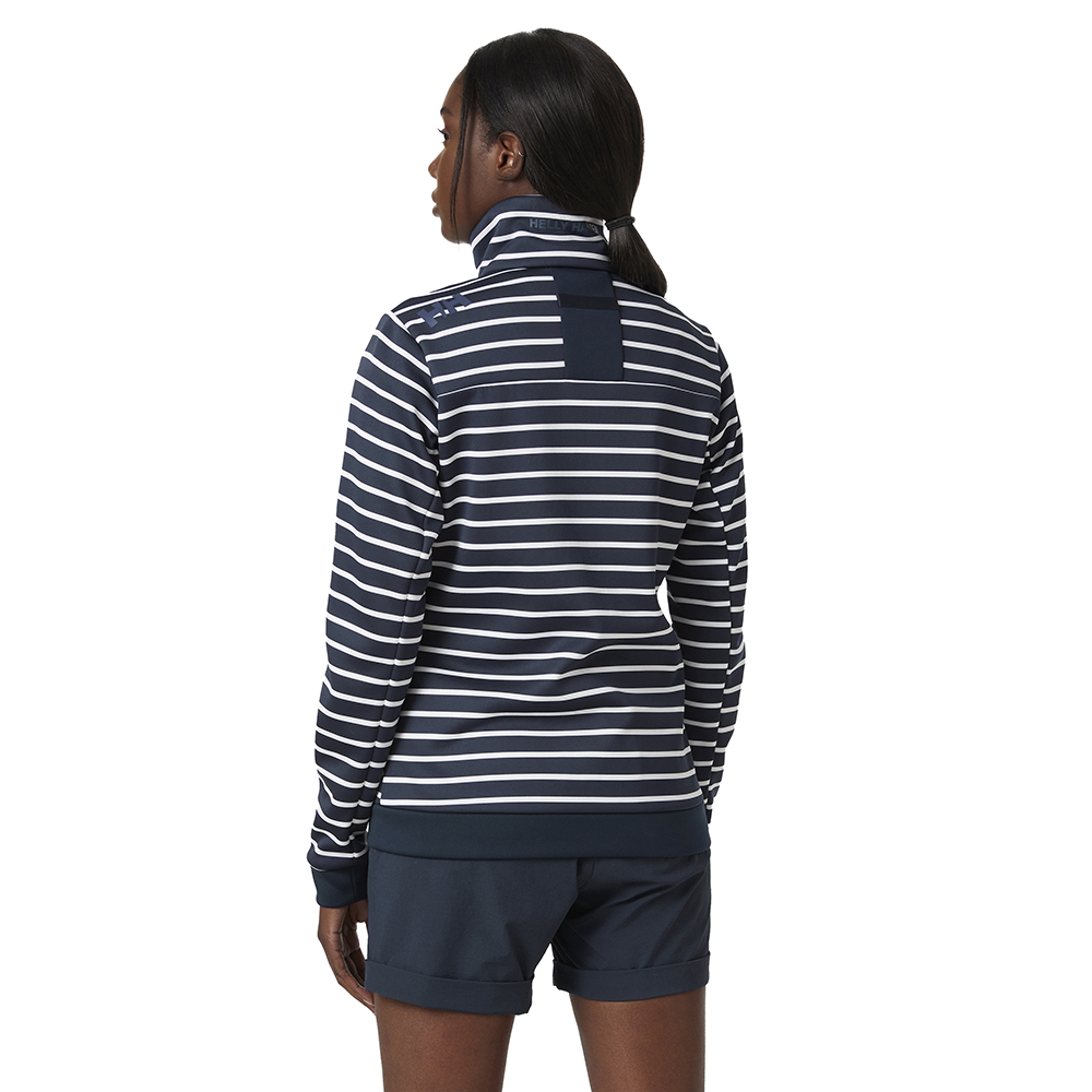 Helly Hansen Womens Crew Fleece Jacket - Navy Stripe