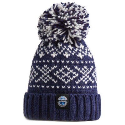Swimzi Super Bobble Beanie Hat - Fair Isle Navy