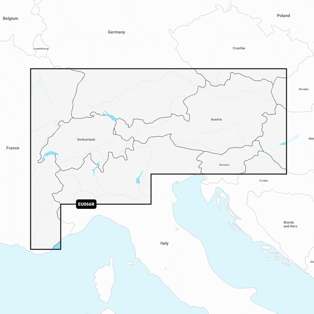 Garmin Navionics+ Regular Charts (Compatible Garmin Plotters Only) - EU066R Alpine, Lakes & Rivers
