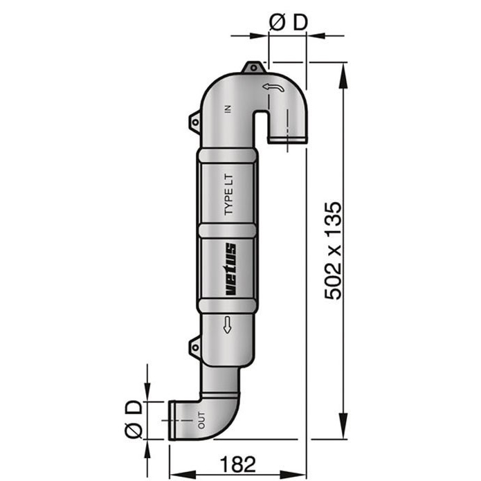 Vetus Exhaust Gooseneck Type LT40 - Image