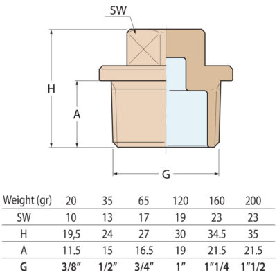 Guidi Brass Male Plug - Image