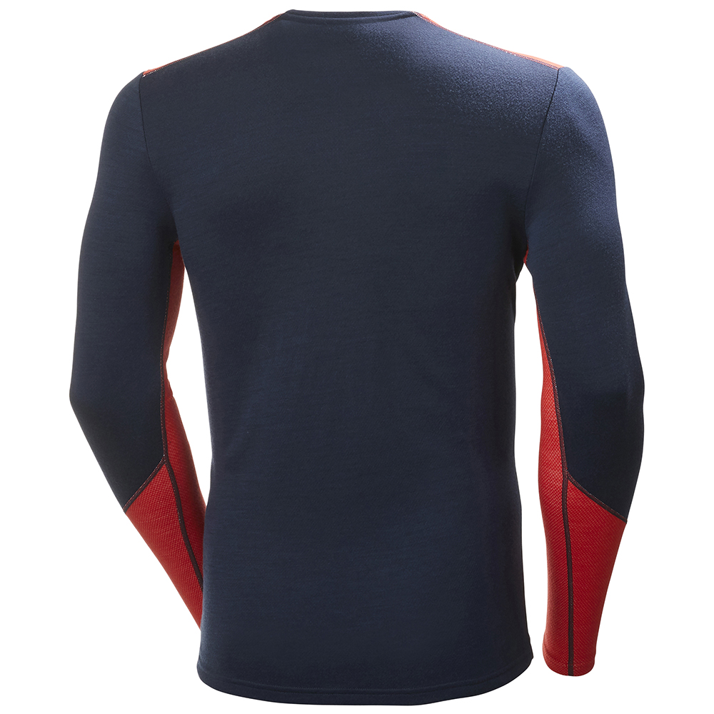 HELLY HANSEN LIFA MERINO MIDWEIGHT LOGO NAVY - Thermisch T-shirt
