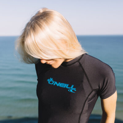 O'Neill Women's Basic Skins Short Sleeve Rash Guard - Black