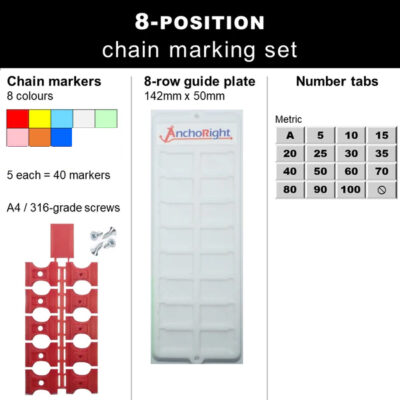 Anchoright Chain Markers Set - Markers and Guide Plate - 8 Colours