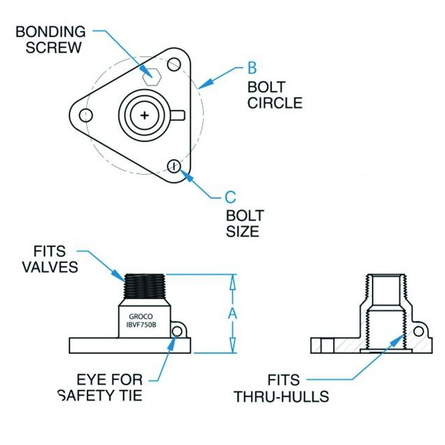 Groco Flanged Adaptors - IBVF Series (BSPP Thread) - Image