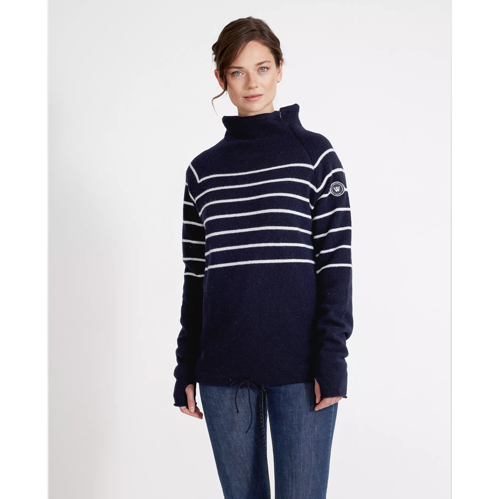 Holebrook Martina WP Ladies Windproof Sweater - Navy/Off White