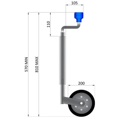 Maypole Telescopic Jockey Wheel 48mm - Image