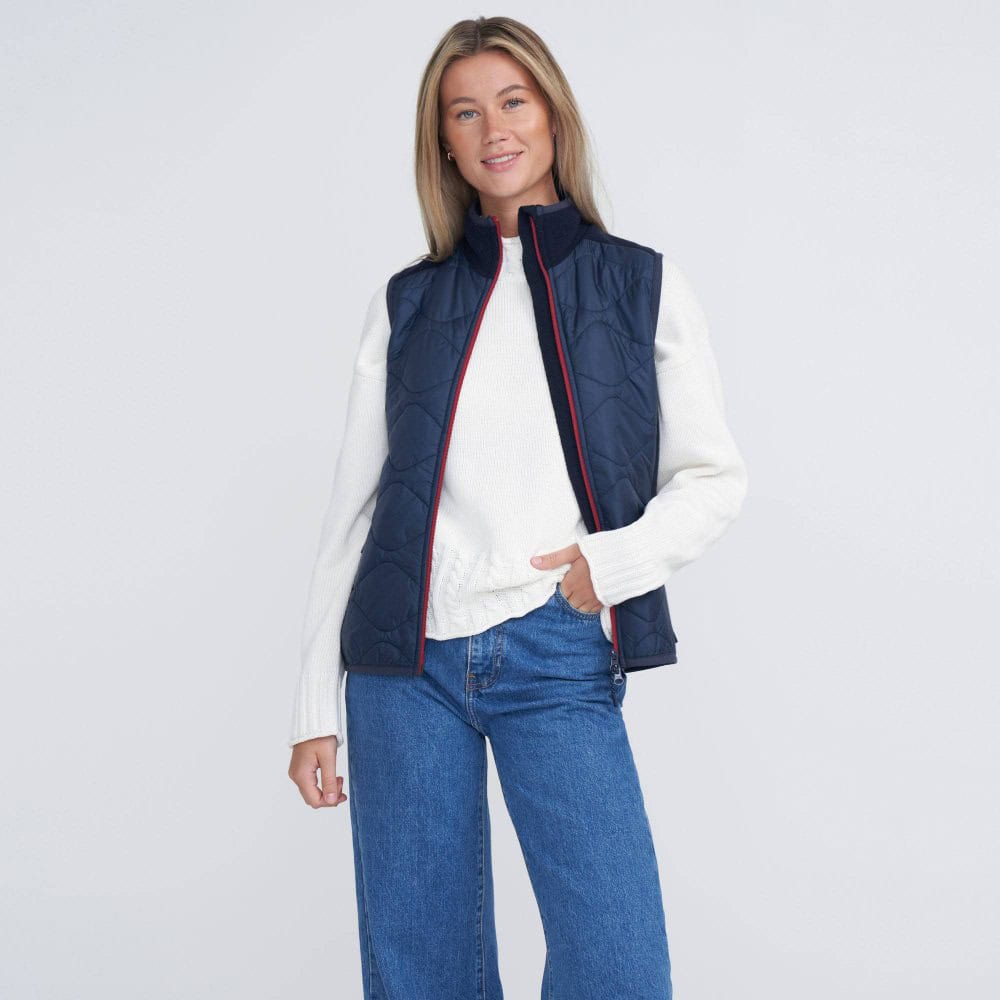 Holebrook Rakel Women's Windproof Vest - Navy / Raspberry