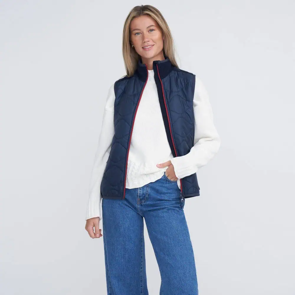 Holebrook Rakel Women's Windproof Vest - Navy / Raspberry
