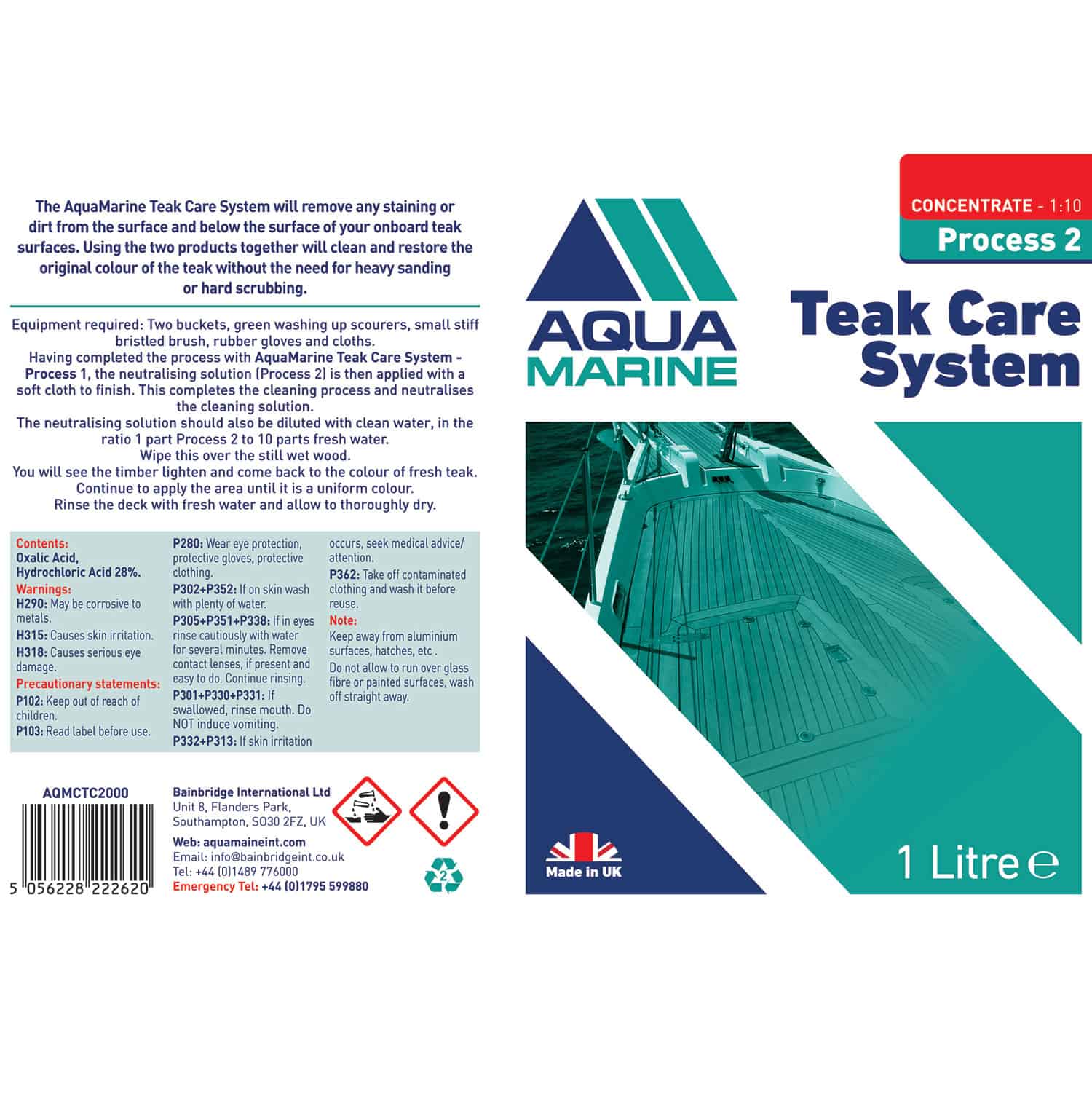 AquaMarine Teak Care System - 2x 1L bottles - Image