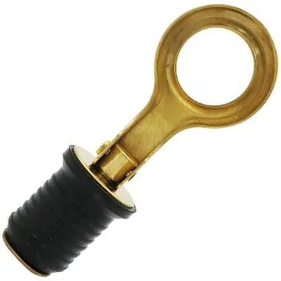 AAA 1 Inch Brass Snap Flip Drain Plug With Rubber Bailer - Image