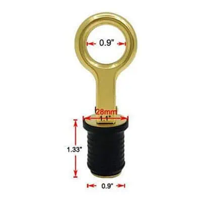 AAA 1 Inch Brass Snap Flip Drain Plug With Rubber Bailer - Image