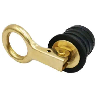 AAA 1 Inch Brass Snap Flip Drain Plug With Rubber Bailer - Image