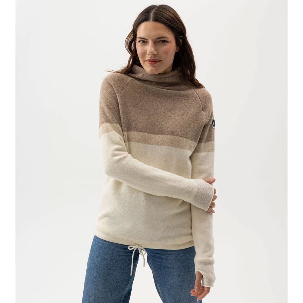 Holebrook Martina WP Ladies Windproof Sweater - Khaki/Off White