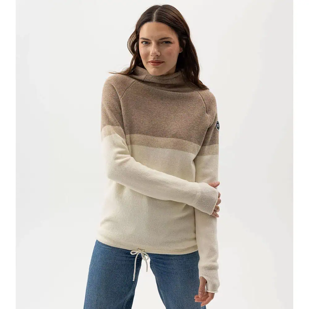 Holebrook Martina WP Ladies Windproof Sweater - Khaki/Off White