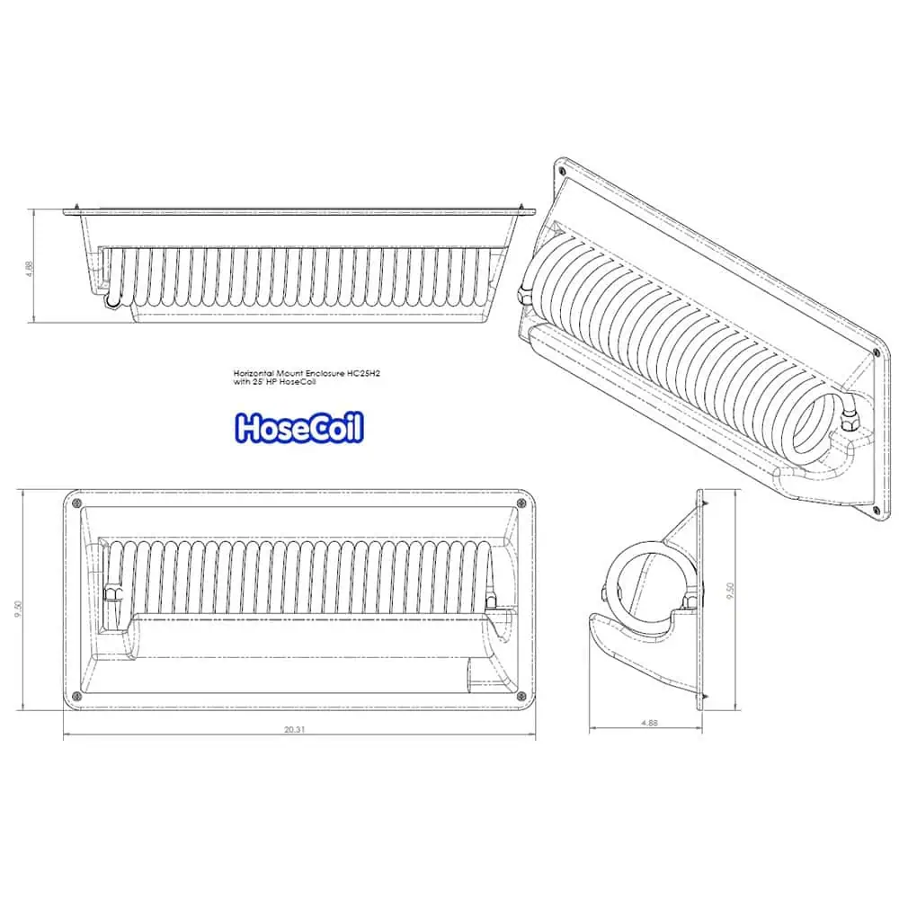 Hosecoil Mount Enclosure With Coiled Hose - 25 Foot - Image