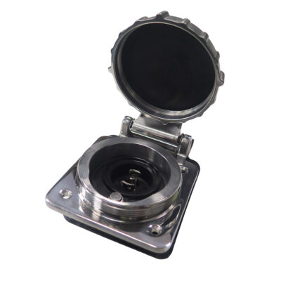 Hubbell Phone/TV Combined Shore Inlet - Round SST - HBLPHTVSS - Image