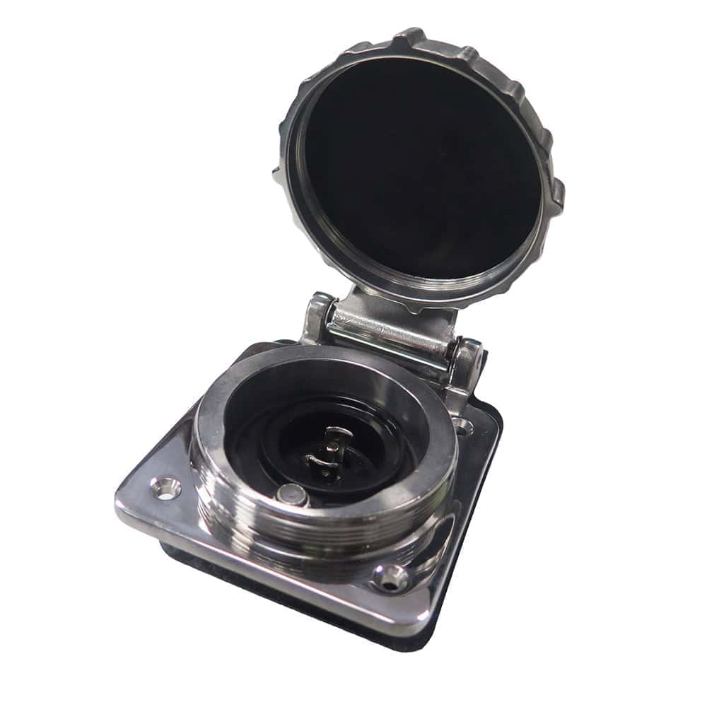 Hubbell Phone/TV Combined Shore Inlet - Round SST - HBLPHTVSS - Image