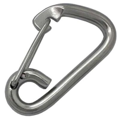 AquaMarine Asymmetric Snap Carabiner / Carbine Hook with Eye - Sprung Wire Close - Image