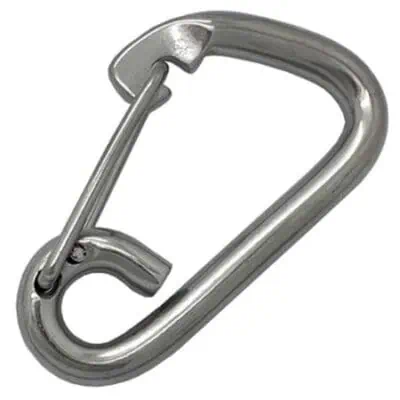 AquaMarine Asymmetric Snap Carabiner / Carbine Hook with Eye - Sprung Wire Close - Image