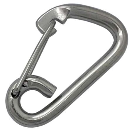 AquaMarine Asymmetric Snap Carabiner / Carbine Hook with Eye - Sprung Wire Close - Image