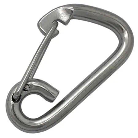 AquaMarine Asymmetric Snap Carabiner / Carbine Hook with Eye - Sprung Wire Close - Image