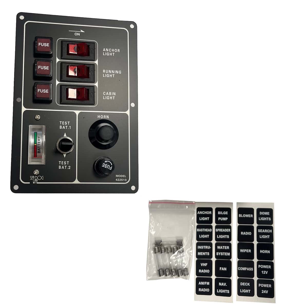 AquaMarine Switch Panels - Panel with Meter & Horn Push