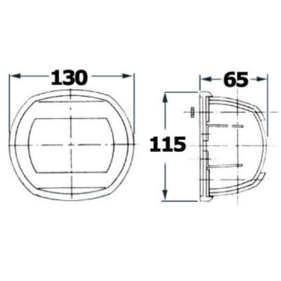 Osculati Maxi 20 112.5° Navigation Light - Starboard - 24V - Stainless Steel - Image