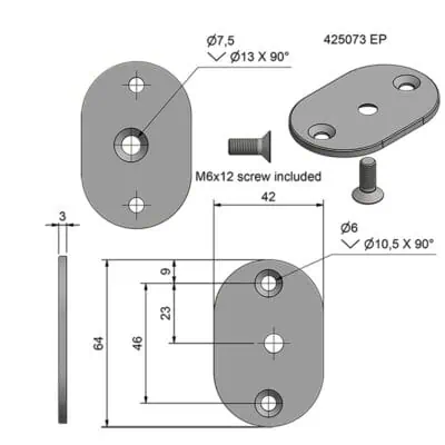 Roca Marine Oval Frontal Montage Plate - Image